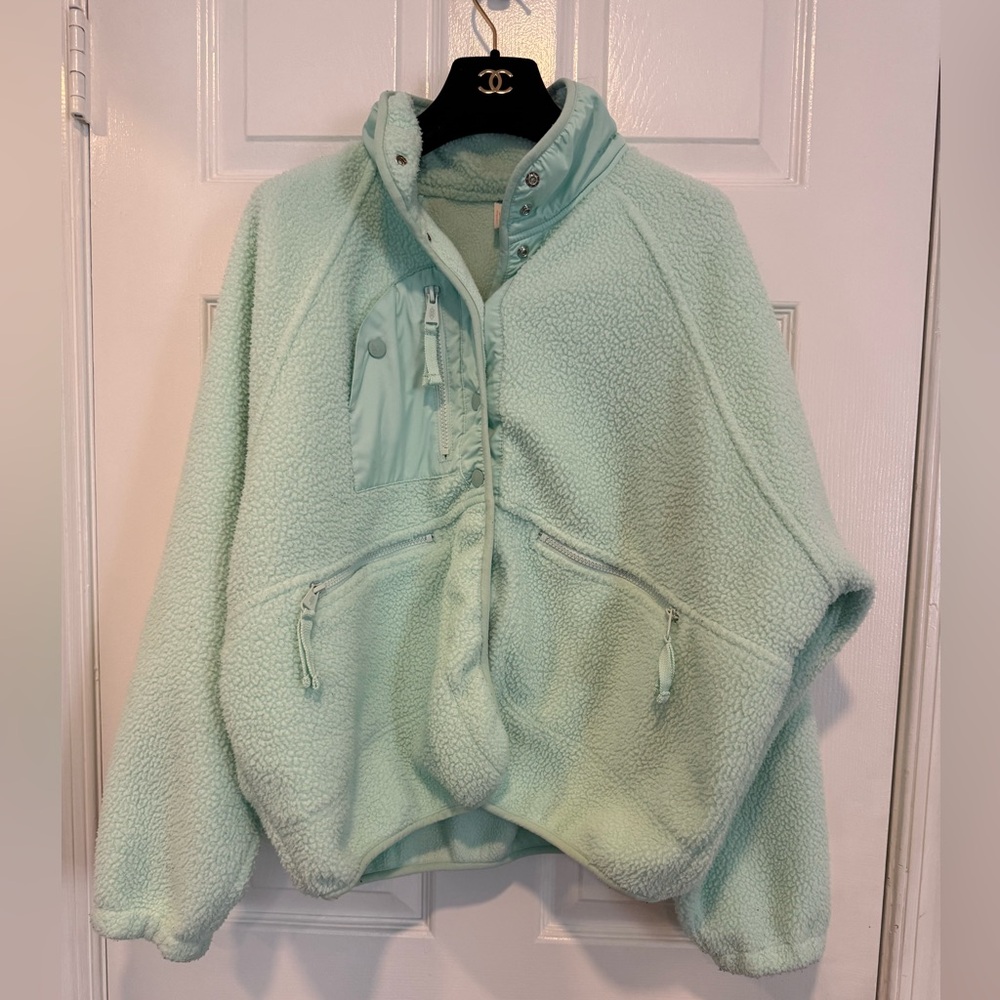 Free People FP Movement Hit The Slopes Fleece Jacket $148 Pistachio Mint size - Picture 10 of 16